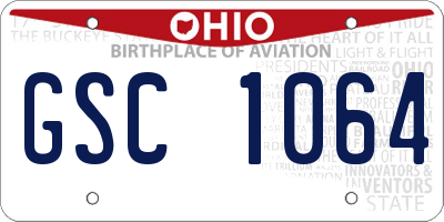 OH license plate GSC1064