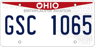 OH license plate GSC1065