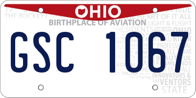 OH license plate GSC1067