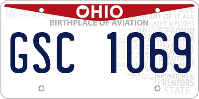 OH license plate GSC1069