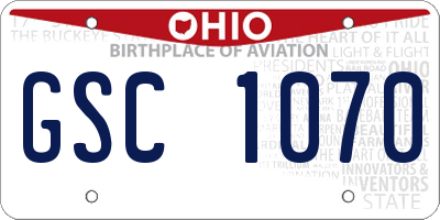 OH license plate GSC1070