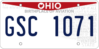 OH license plate GSC1071