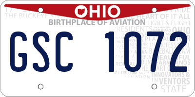 OH license plate GSC1072