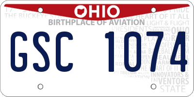 OH license plate GSC1074