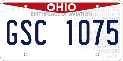 OH license plate GSC1075