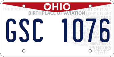 OH license plate GSC1076