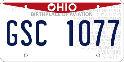 OH license plate GSC1077