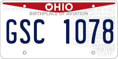 OH license plate GSC1078