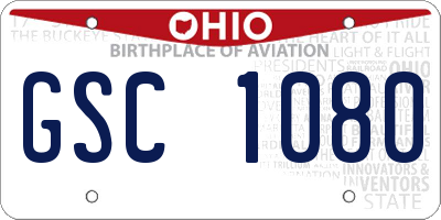 OH license plate GSC1080