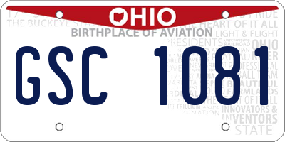 OH license plate GSC1081