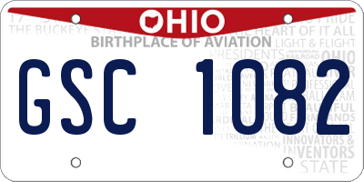 OH license plate GSC1082
