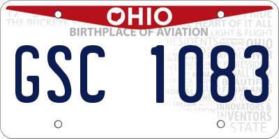 OH license plate GSC1083