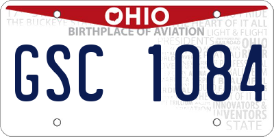 OH license plate GSC1084