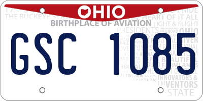 OH license plate GSC1085