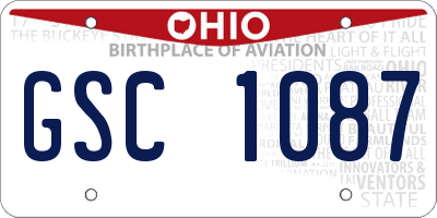 OH license plate GSC1087