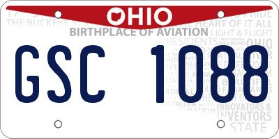 OH license plate GSC1088
