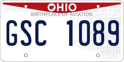OH license plate GSC1089