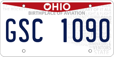 OH license plate GSC1090