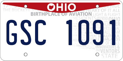 OH license plate GSC1091