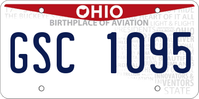 OH license plate GSC1095