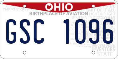 OH license plate GSC1096