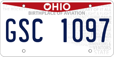 OH license plate GSC1097