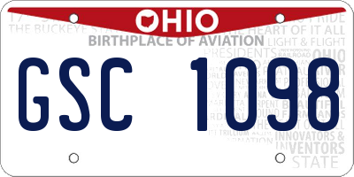 OH license plate GSC1098