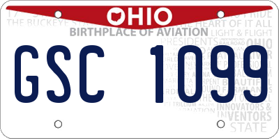 OH license plate GSC1099