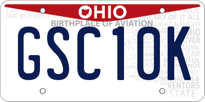 OH license plate GSC10K