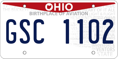 OH license plate GSC1102