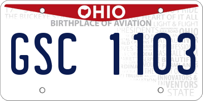 OH license plate GSC1103