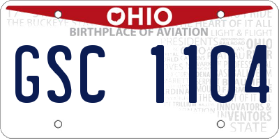 OH license plate GSC1104