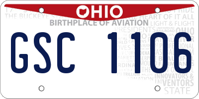 OH license plate GSC1106