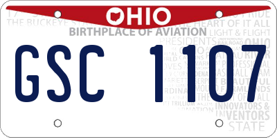 OH license plate GSC1107
