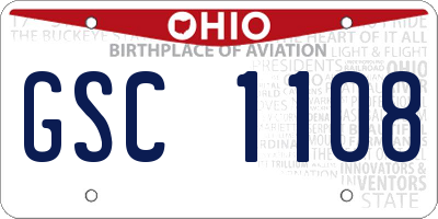 OH license plate GSC1108