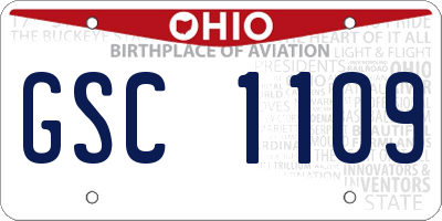 OH license plate GSC1109