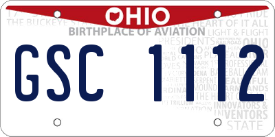 OH license plate GSC1112