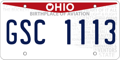 OH license plate GSC1113