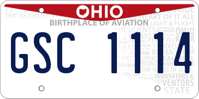 OH license plate GSC1114