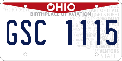 OH license plate GSC1115