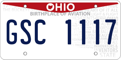 OH license plate GSC1117