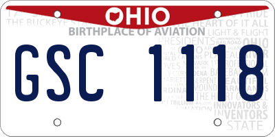 OH license plate GSC1118