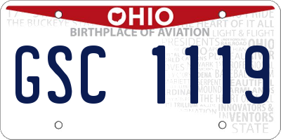 OH license plate GSC1119