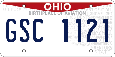 OH license plate GSC1121