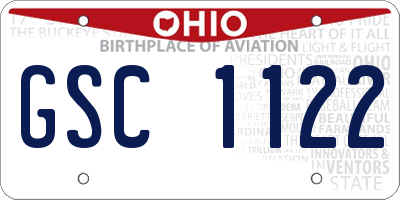 OH license plate GSC1122