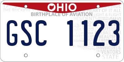 OH license plate GSC1123