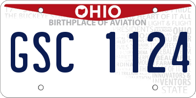 OH license plate GSC1124
