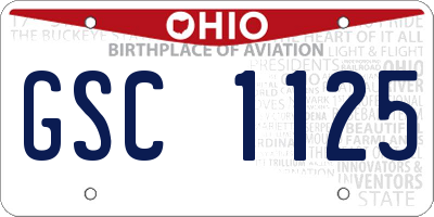 OH license plate GSC1125