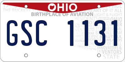 OH license plate GSC1131