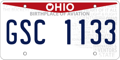 OH license plate GSC1133